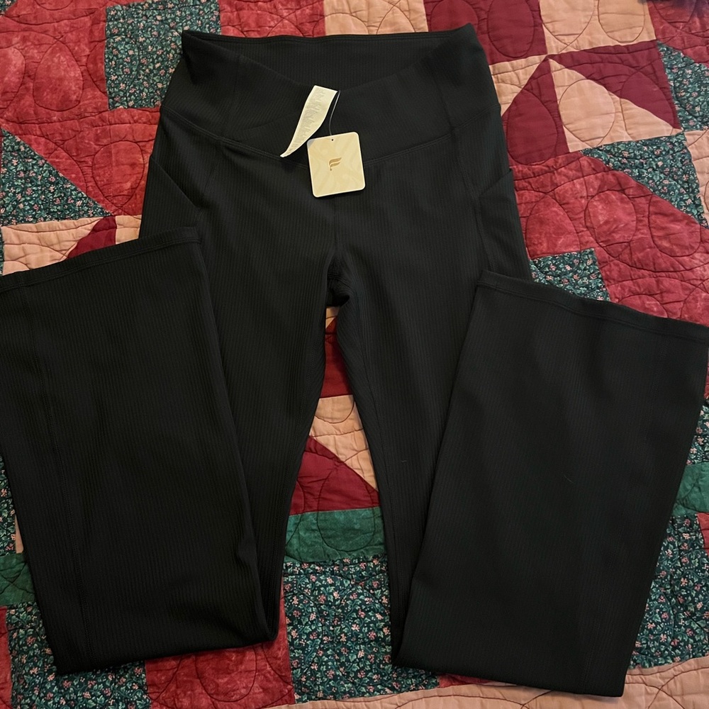 Fabletics Oasis Crossover Rib Kick Flare pants